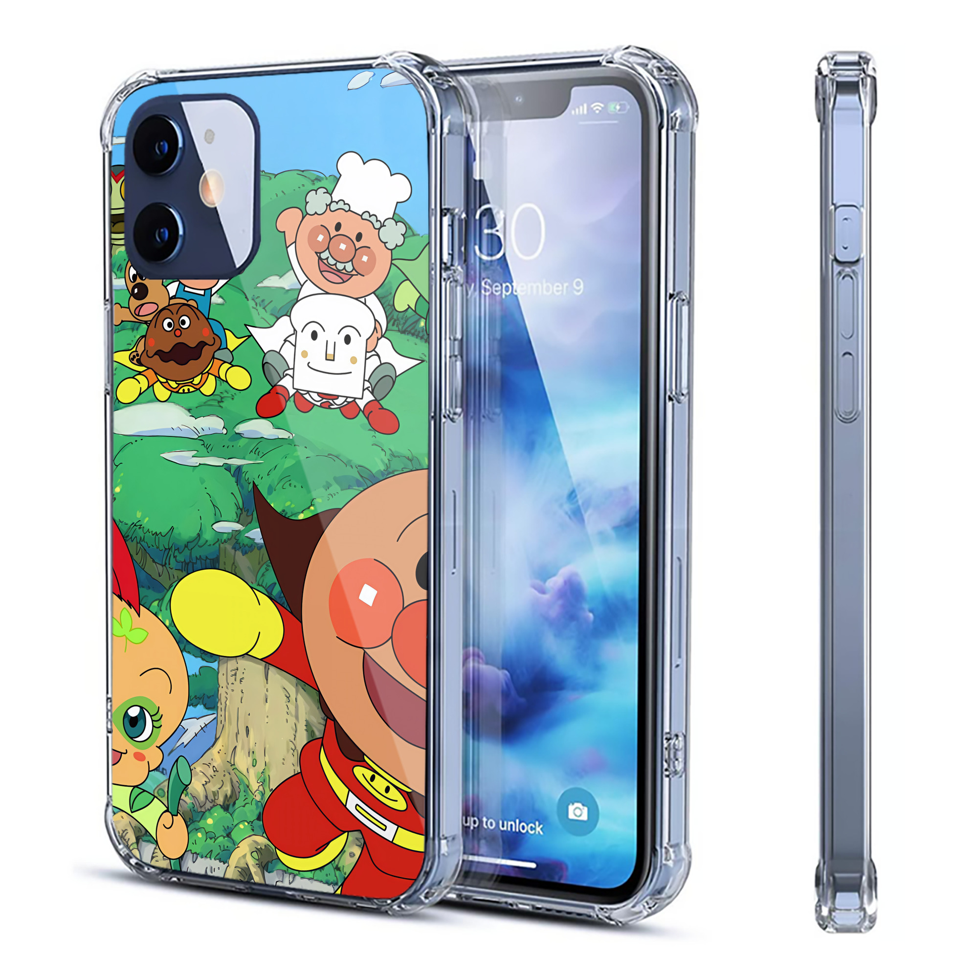 （画像用） アンパンマン Anpanman 【iPhone 12シリーズ対応】透明スマホケース（クリアソフトケース）